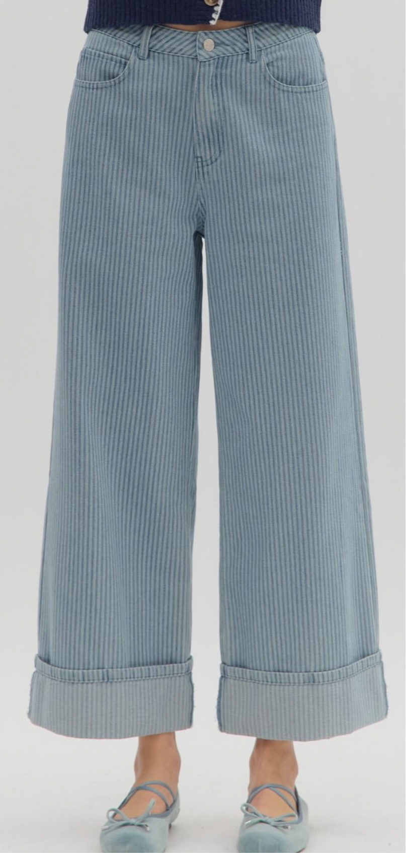 Pinstripe Denim Pants