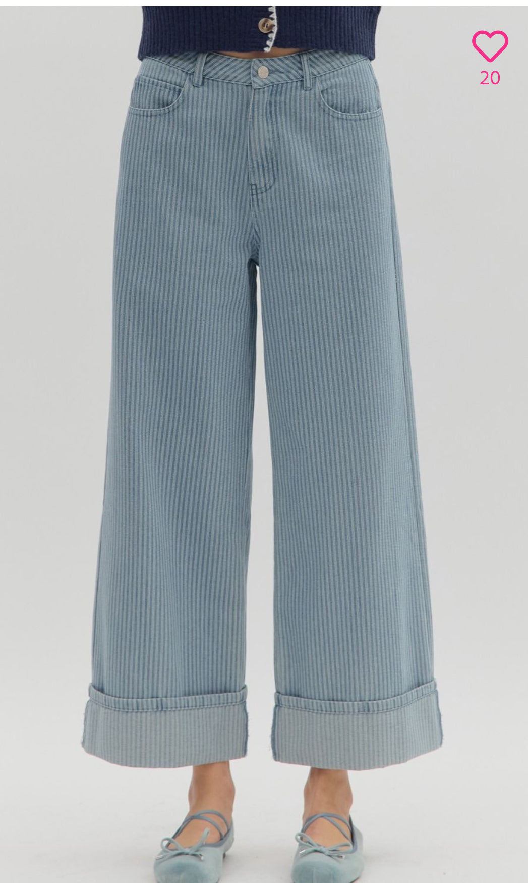 Pinstripe Denim Pants