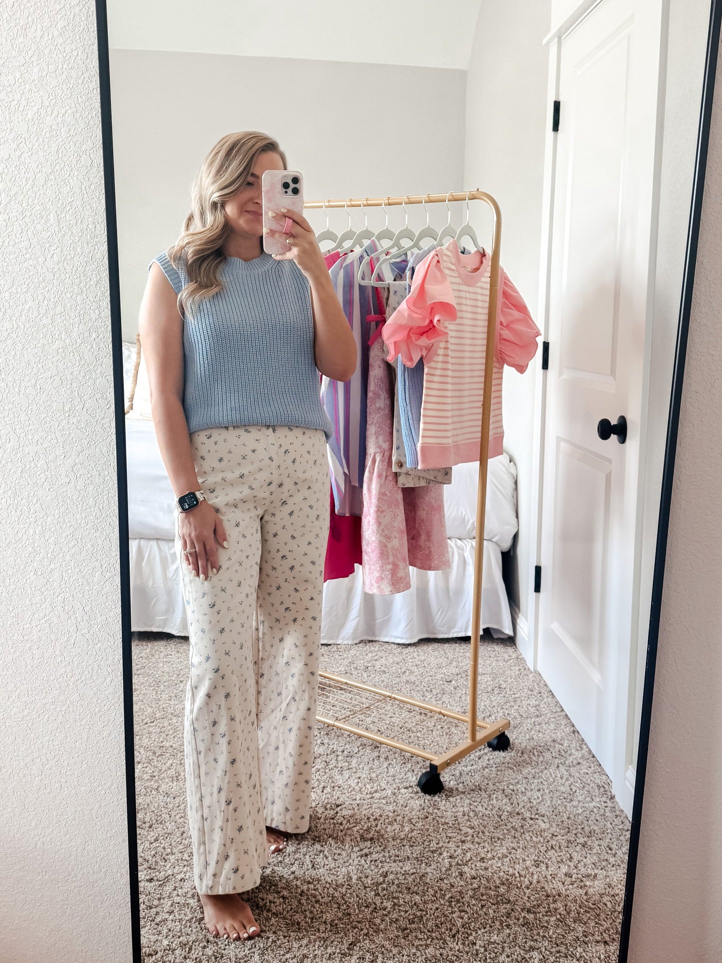 Cream Floral Pants