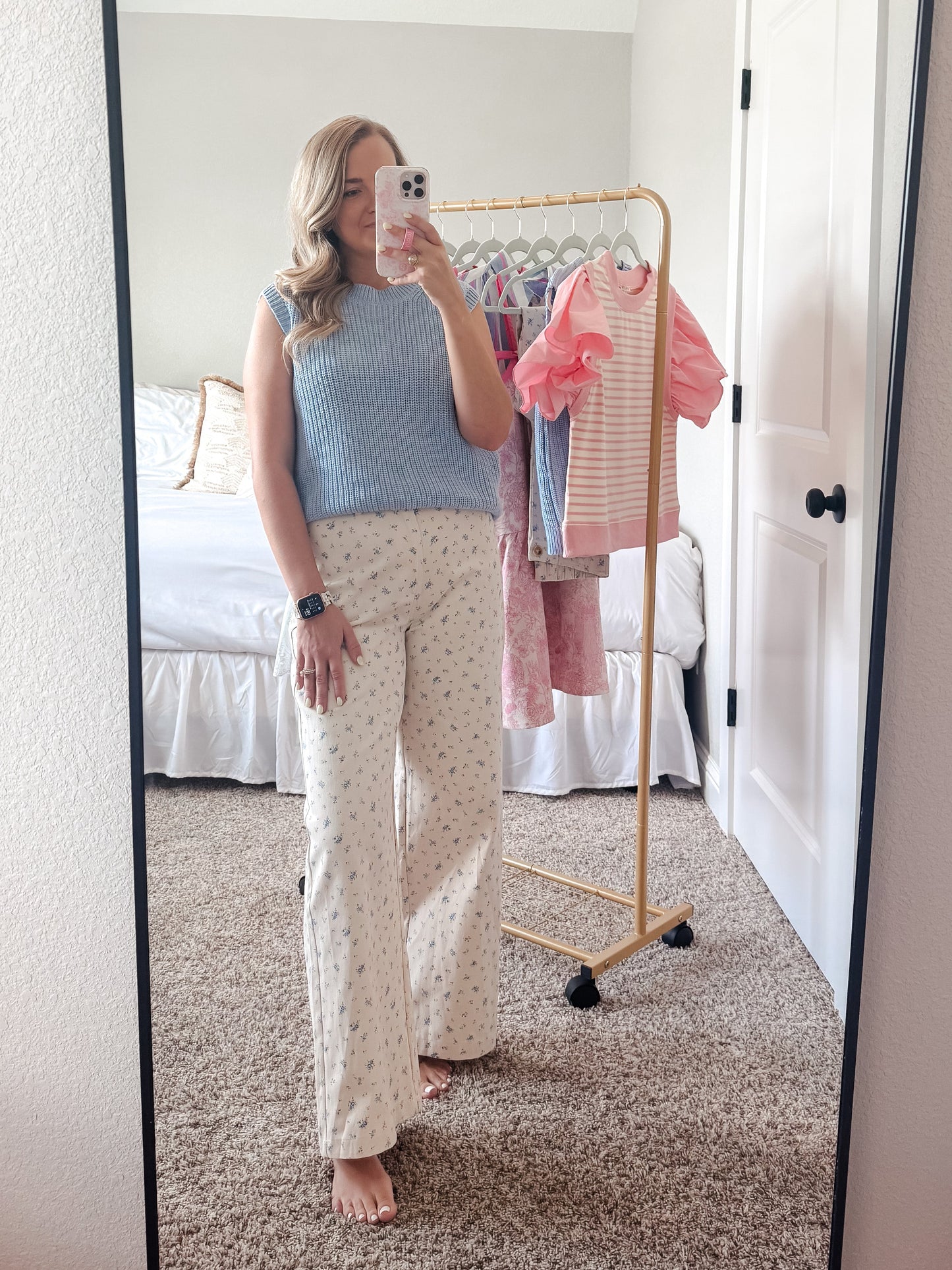 Cream Floral Pants