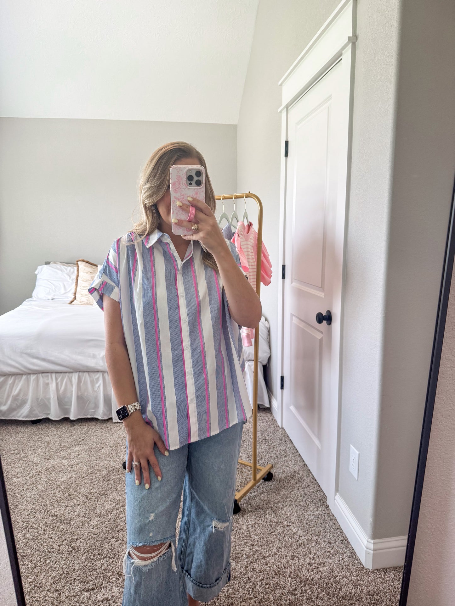Kendall Striped Button Up
