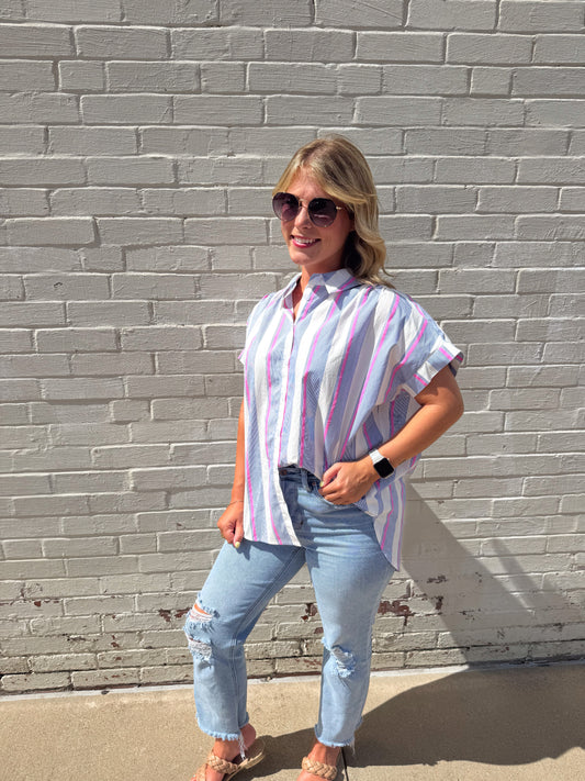 Kendall Striped Button Up