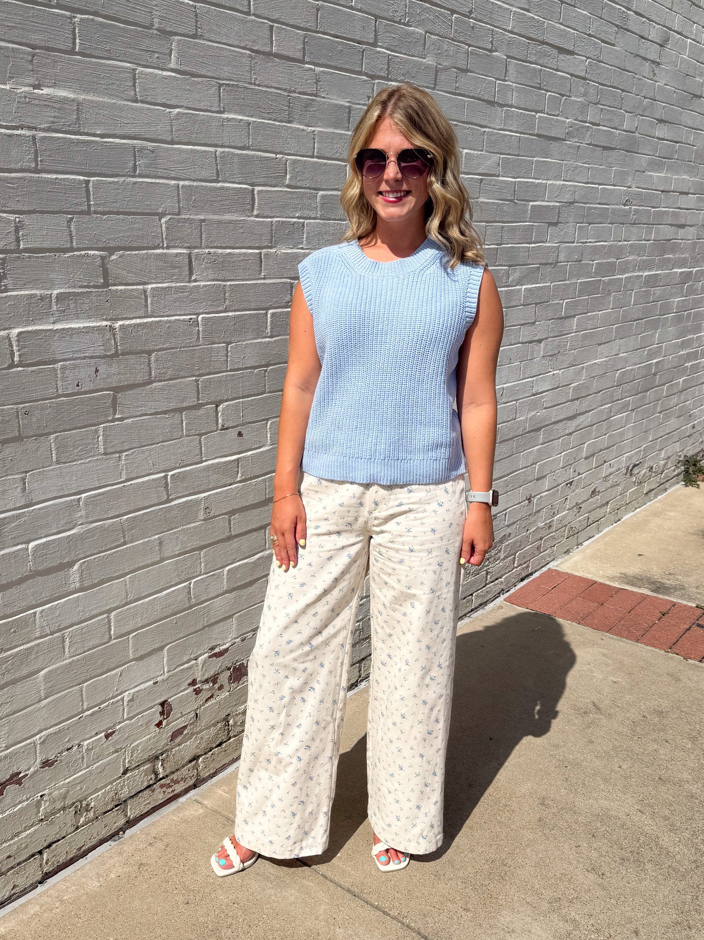 Cream Floral Pants