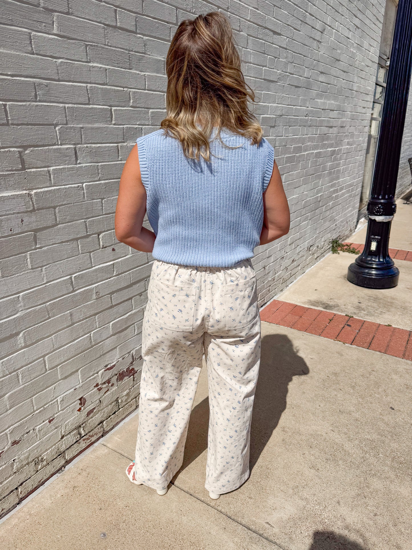 Cream Floral Pants