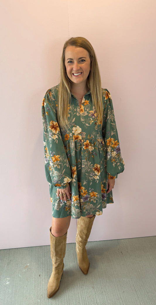 Sage Babydoll Dress