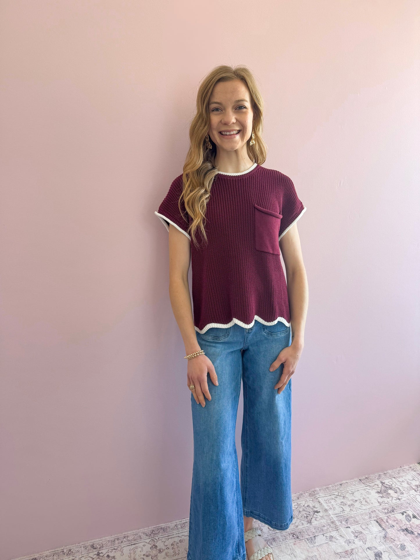 Miss Rev Scalloped Top