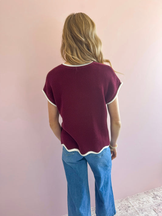 Miss Rev Scalloped Top